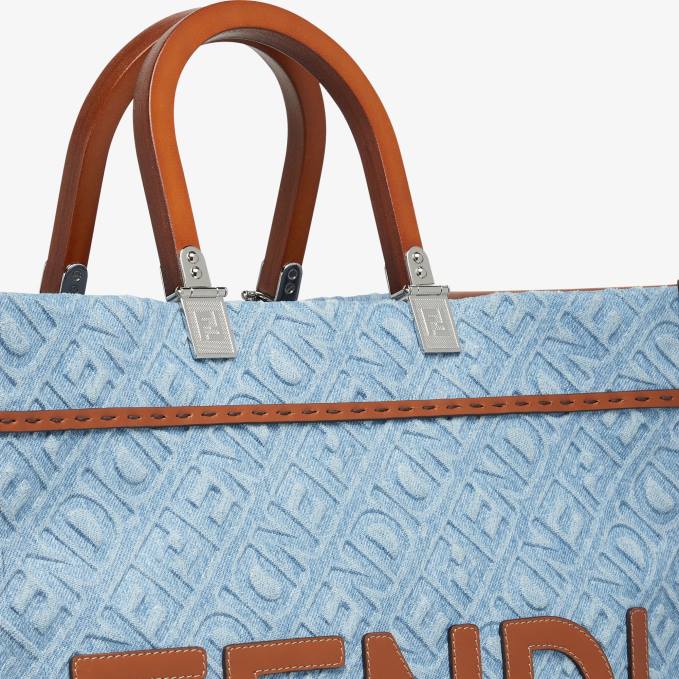 Women Denim Shopper Bag Light blue Fendi Accessories 6RHH624
