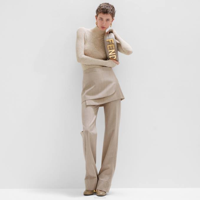 Women Dove Leather Bag Gray Fendi Accessories 6RHH541