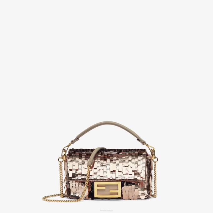 Women Dove Sequin And Leather Bag Gray Fendi Accessories 6RHH590