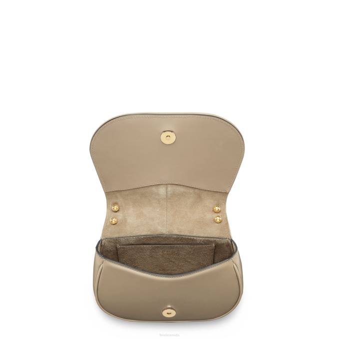 Women Dove Smooth Leather And Full-Grain Leather Bag Gray Fendi Accessories 6RHH558