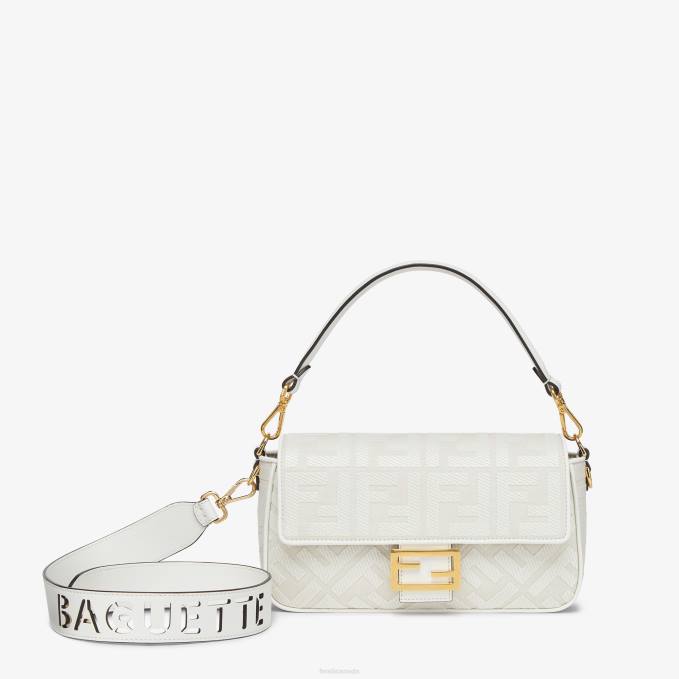 Women FF Canvas Bag White Fendi Accessories 6RHH771