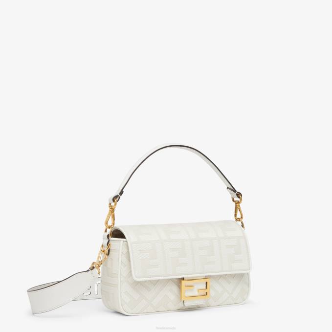 Women FF Canvas Bag White Fendi Accessories 6RHH771