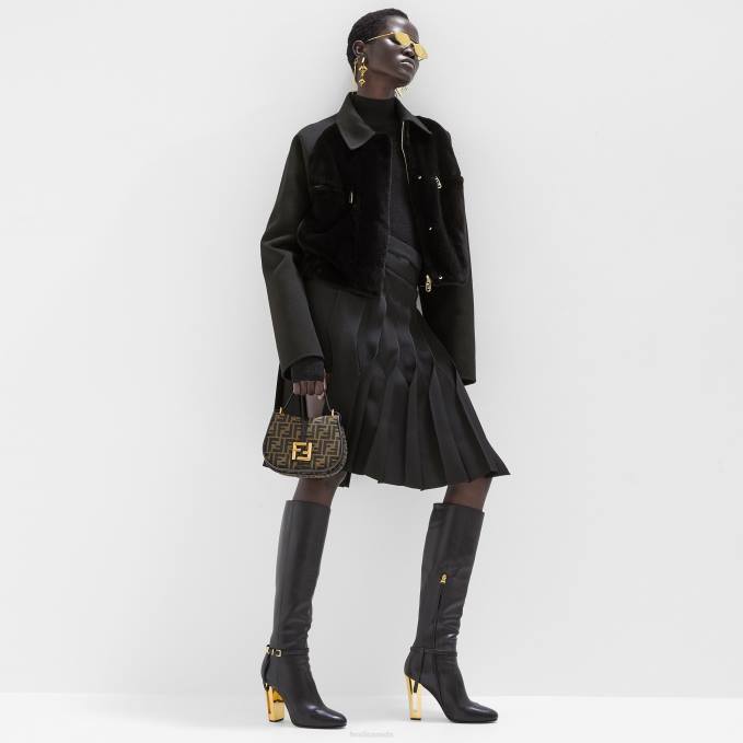 Women FF Jacquard Fabric Bag Brown Fendi Accessories 6RHH519