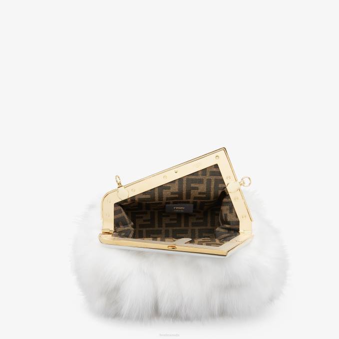 Women Fox Fur Bag White Fendi Accessories 6RHH779