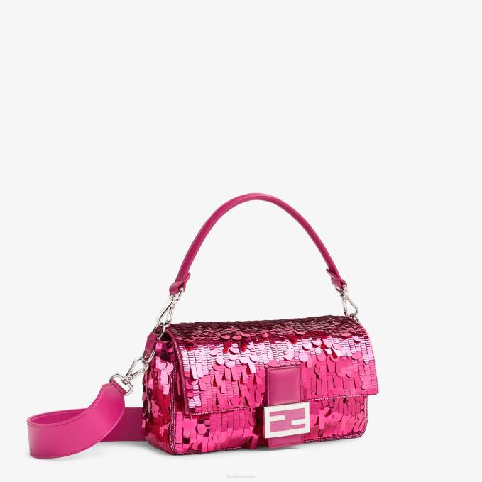 Women Fuchsia Sequinned Bag Pink Fendi Accessories 6RHH518