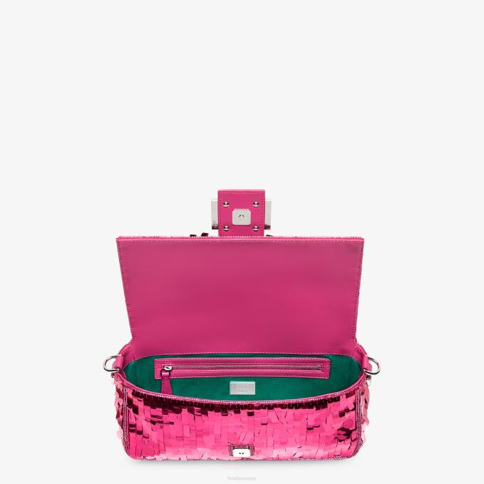 Women Fuchsia Sequinned Bag Pink Fendi Accessories 6RHH518