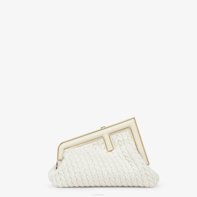 Women Interlace Fabric Bag White Fendi Accessories 6RHH618