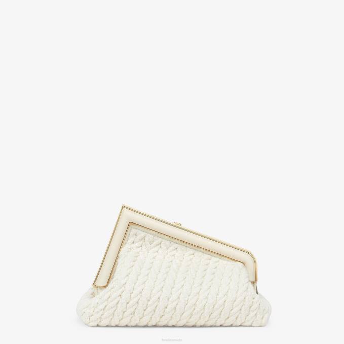 Women Interlace Fabric Bag White Fendi Accessories 6RHH618