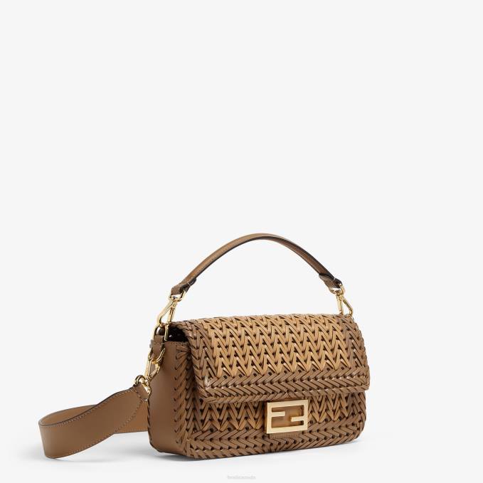 Women Interlaced Leather Bag Brown Fendi Accessories 6RHH658