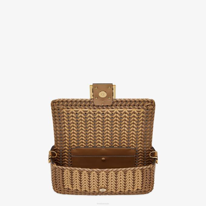 Women Interlaced Leather Bag Brown Fendi Accessories 6RHH658