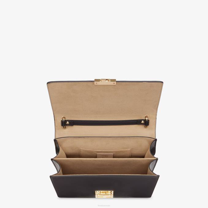 Women Kan I Leather Bag Black Fendi Accessories 6RHH655