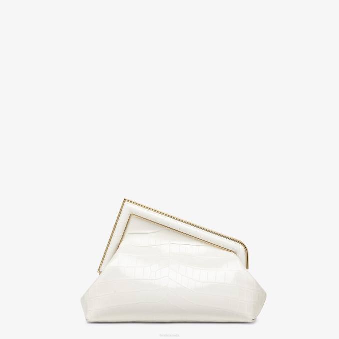 Women Laque Crocodile Leather Bag White Fendi Accessories 6RHH907