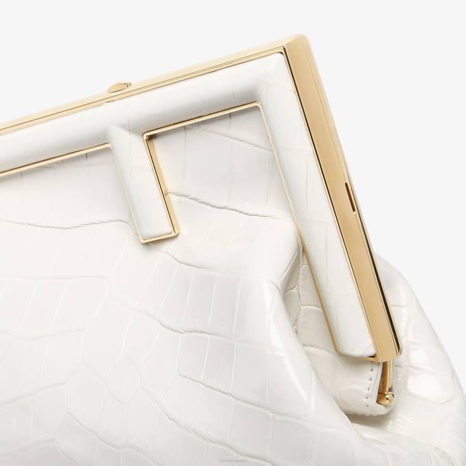 Women Laque Crocodile Leather Bag White Fendi Accessories 6RHH907