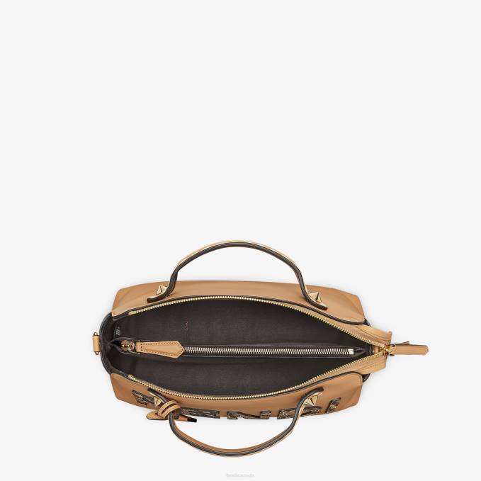 Women Leather And Elaphe Boston Bag Brown Fendi Accessories 6RHH878