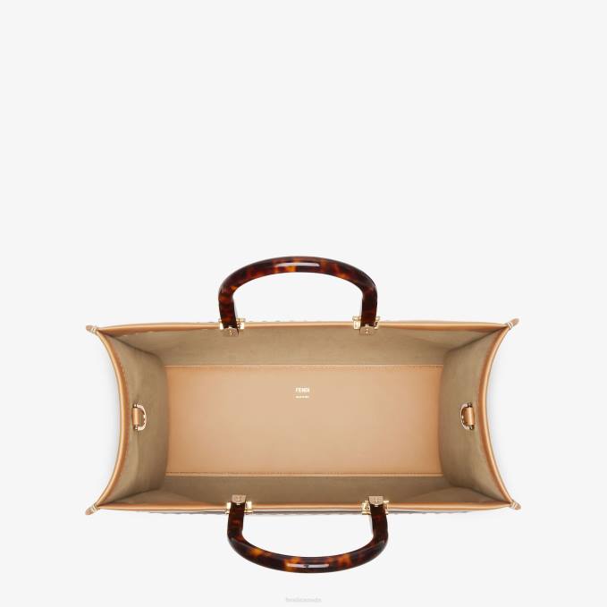 Women Leather And Elaphe Shopper Bag Brown Fendi Accessories 6RHH879