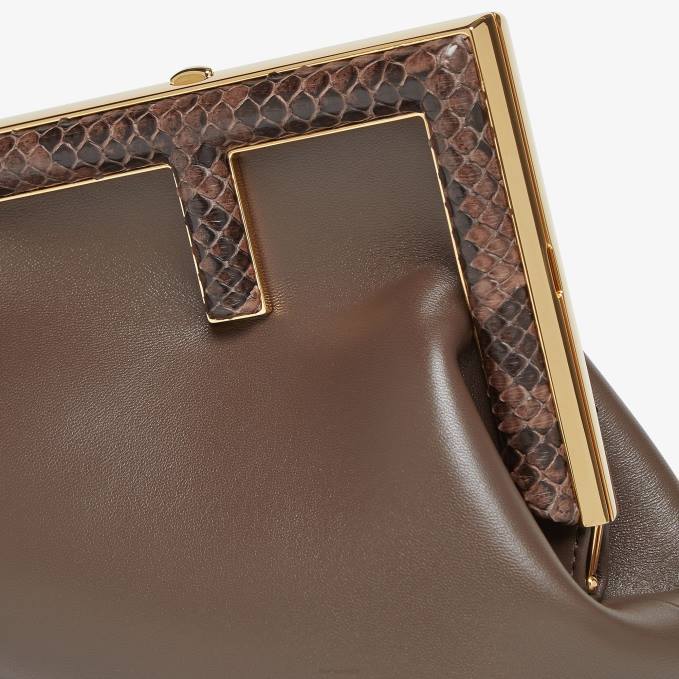 Women Leather And Python Bag Brown Fendi Accessories 6RHH765