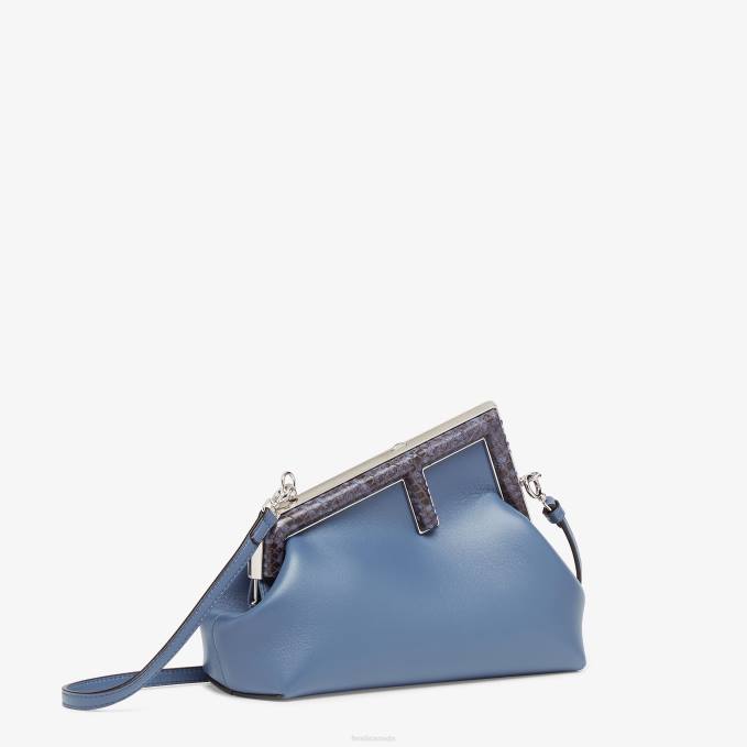 Women Leather And Python Leather Bag Blue Fendi Accessories 6RHH769