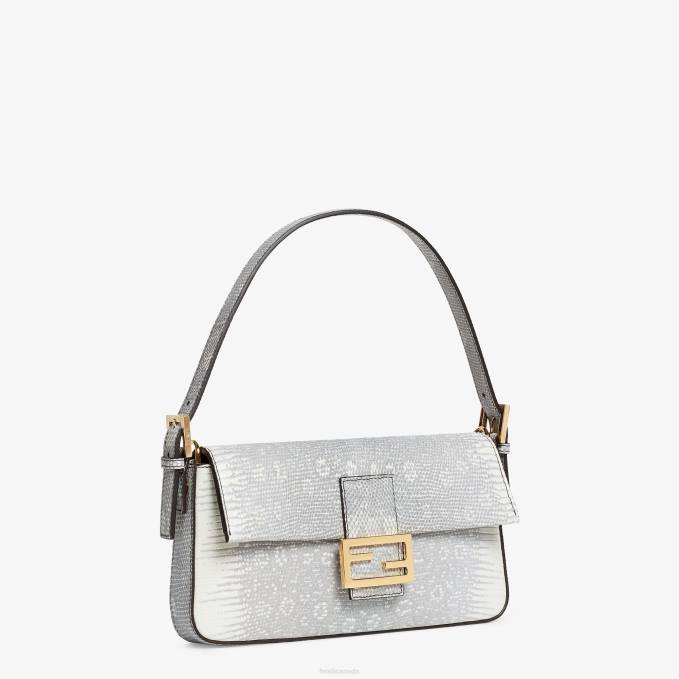 Women Lizard Leather Bag White Fendi Accessories 6RHH859