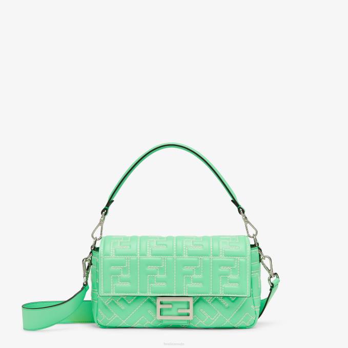 Women Nappa Leather Bag With Stitched FF Motif Green Fendi Accessories 6RHH710