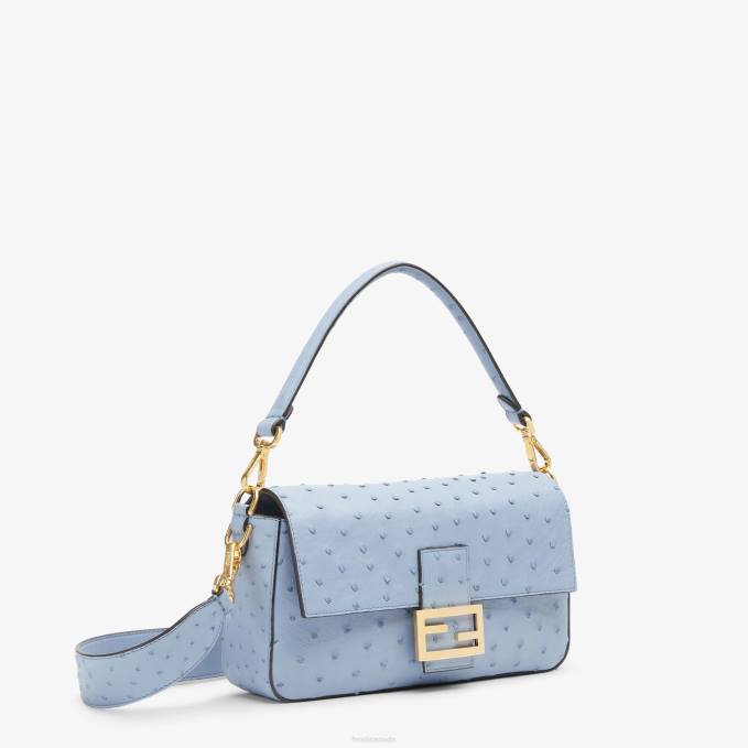 Women Ostrich Leather Bag Light blue Fendi Accessories 6RHH673