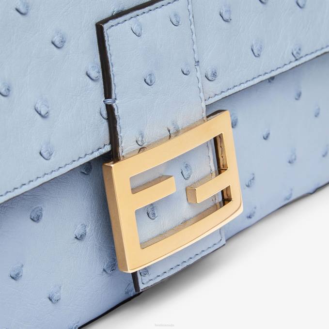 Women Ostrich Leather Bag Light blue Fendi Accessories 6RHH673