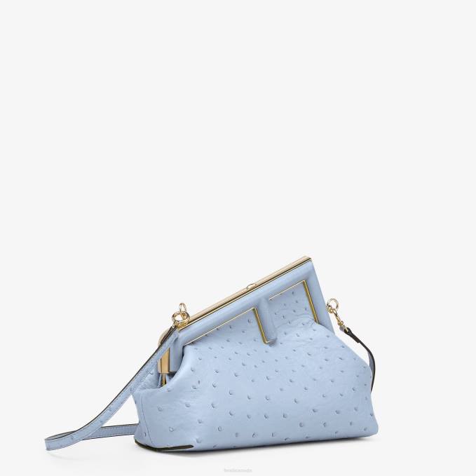 Women Ostrich Leather Bag Light blue Fendi Accessories 6RHH674