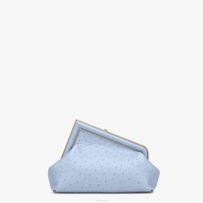 Women Ostrich Leather Bag Light blue Fendi Accessories 6RHH674
