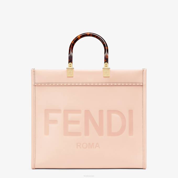 Women Pale Leather Shopper Pink Fendi Accessories 6RHH863