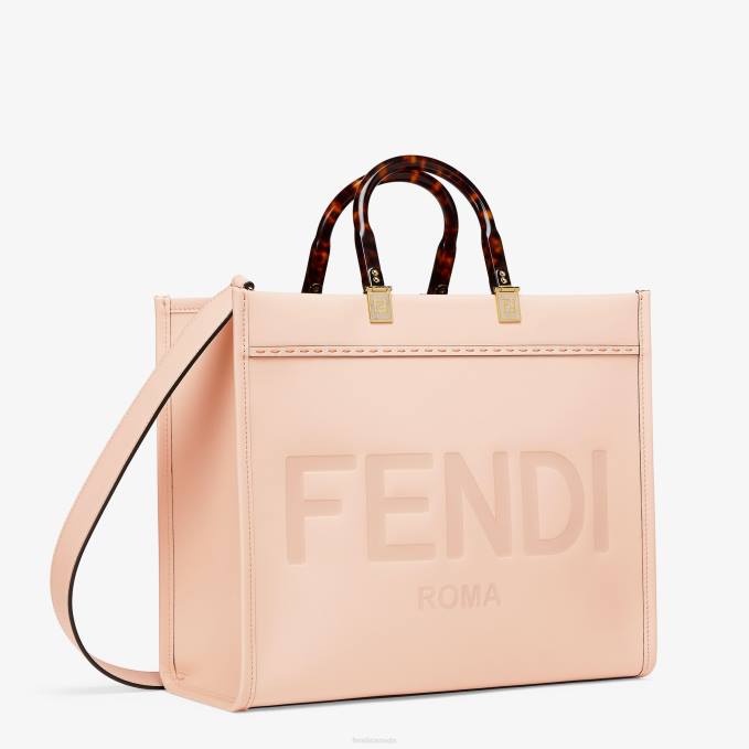 Women Pale Leather Shopper Pink Fendi Accessories 6RHH863