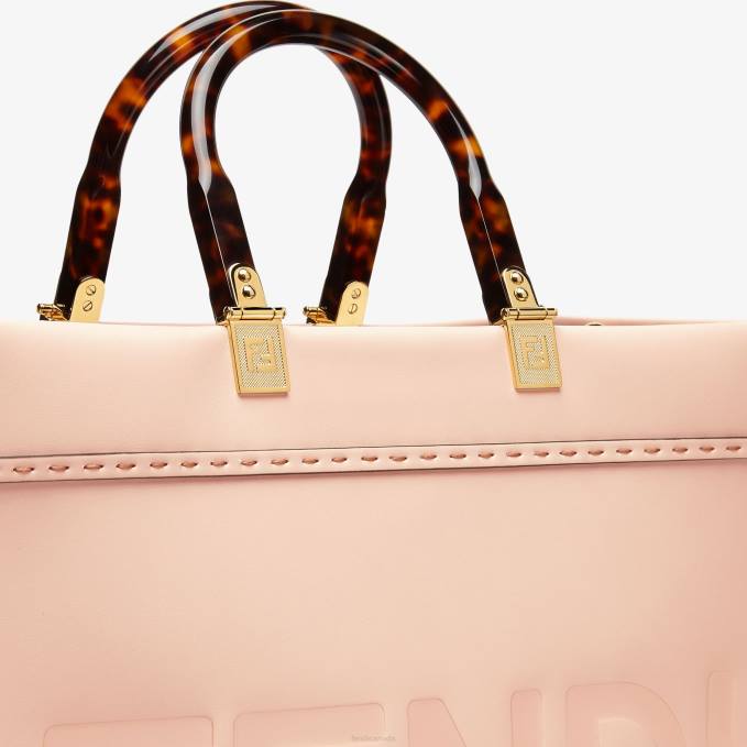 Women Pale Leather Shopper Pink Fendi Accessories 6RHH863