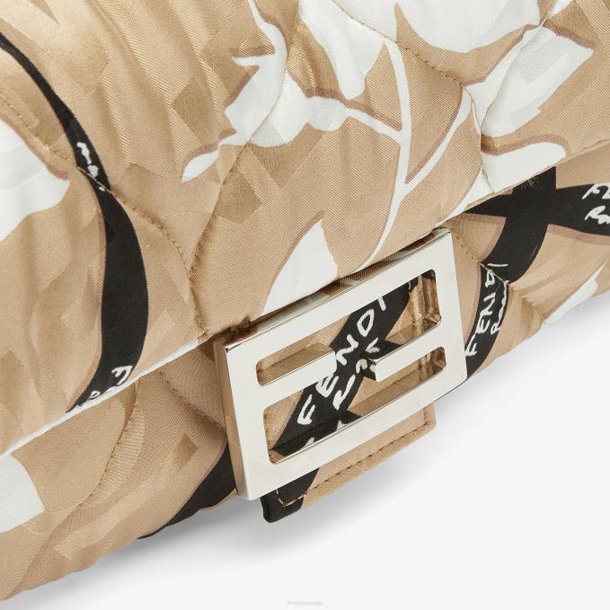 Women Printed Silk Bag Beige Fendi Accessories 6RHH718