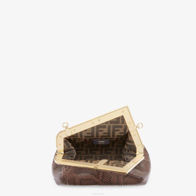 Women Python Leather Bag Brown Fendi Accessories 6RHH788