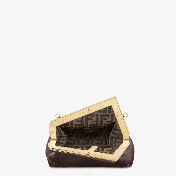 Women Python Leather Bag Brown Fendi Accessories 6RHH877
