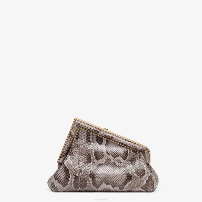 Women Python Leather Bag Gray Fendi Accessories 6RHH846