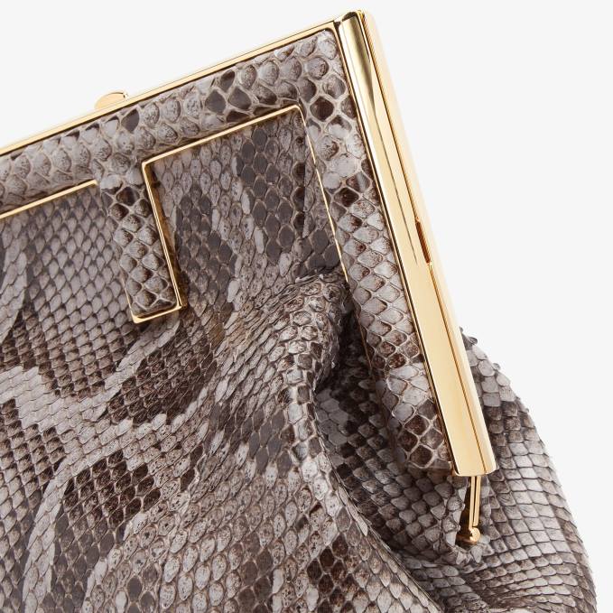 Women Python Leather Bag Gray Fendi Accessories 6RHH846