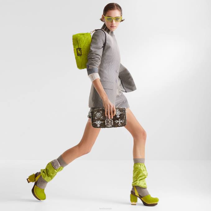 Women Re-Edition Bag In Acid-Horsehide Green Fendi Accessories 6RHH791