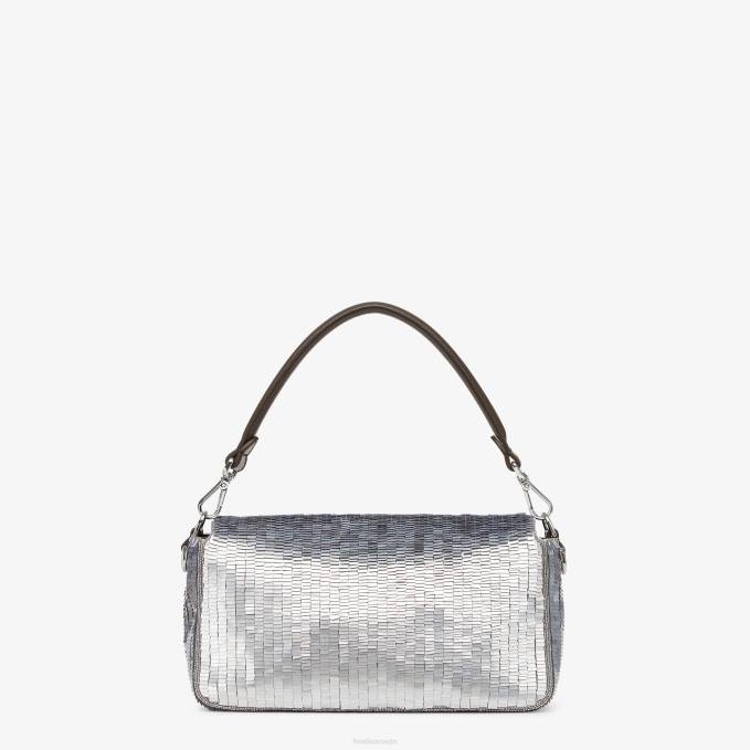 Women Re-Edition Bag In Aluminum-Tone Sequins Silver Fendi Accessories 6RHH795