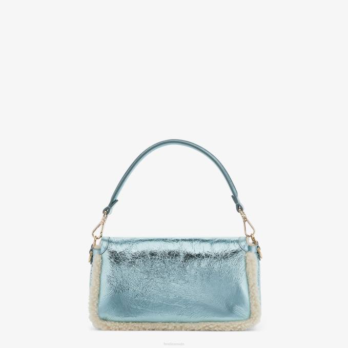 Women Re-Edition Bag In Lame Sheepskin Light blue Fendi Accessories 6RHH798