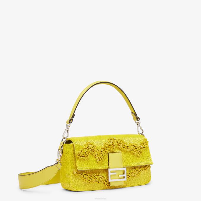 Women Re-Edition Bag In Stones And Beads Yellow Fendi Accessories 6RHH799