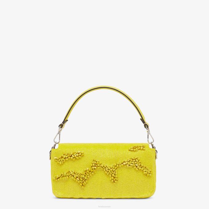 Women Re-Edition Bag In Stones And Beads Yellow Fendi Accessories 6RHH799