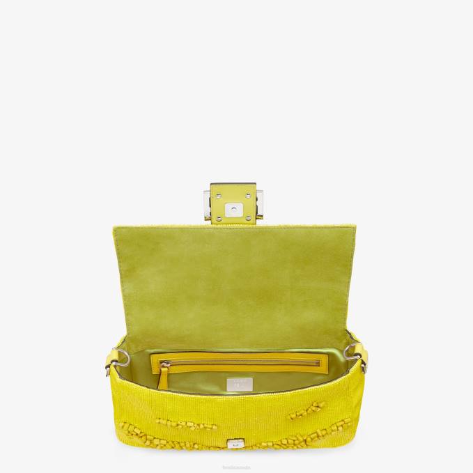 Women Re-Edition Bag In Stones And Beads Yellow Fendi Accessories 6RHH799