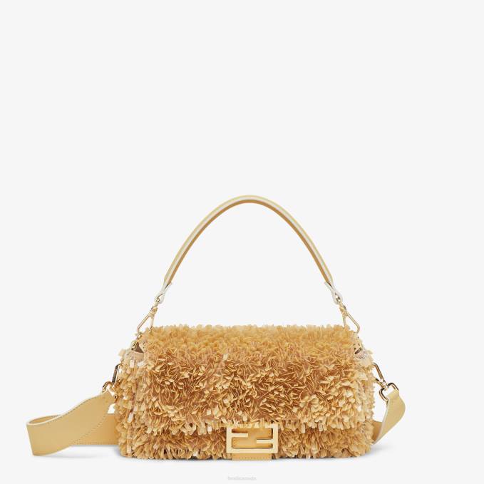 Women Sand-Leather And Sequin Bag Beige Fendi Accessories 6RHH672