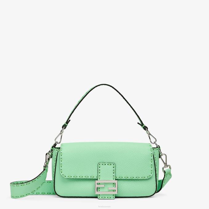 Women Selleria Bag With Oversize Topstitching Green Fendi Accessories 6RHH712