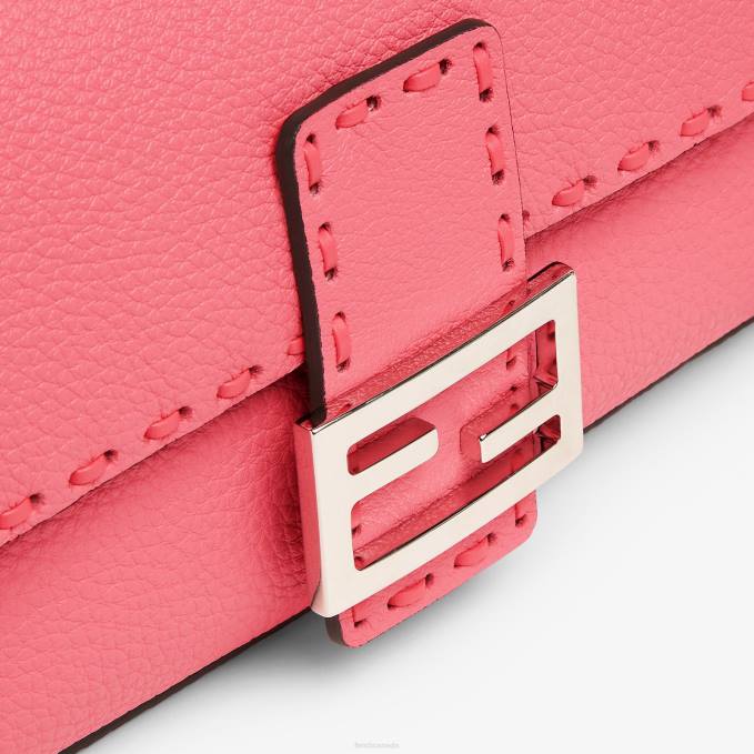 Women Selleria Bag With Oversize Topstitching Pink Fendi Accessories 6RHH708