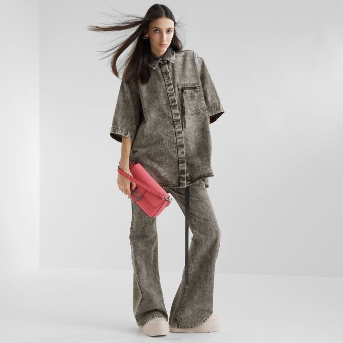 Women Selleria Bag With Oversize Topstitching Pink Fendi Accessories 6RHH708