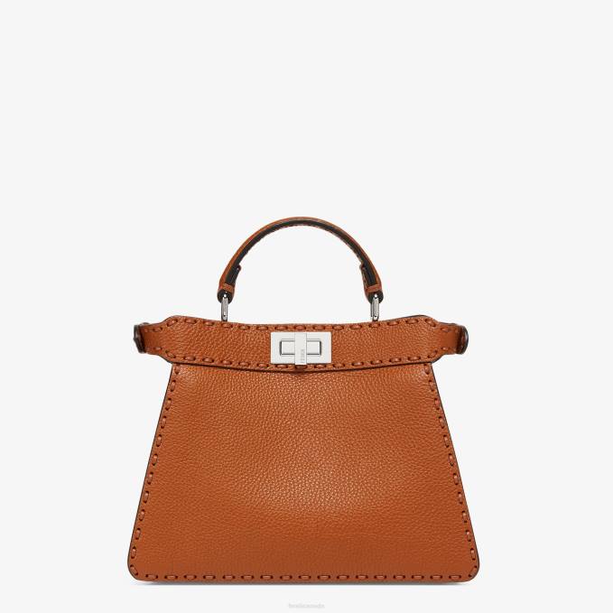 Women Selleria Bag With Oversized Topstitching Brown Fendi Accessories 6RHH612