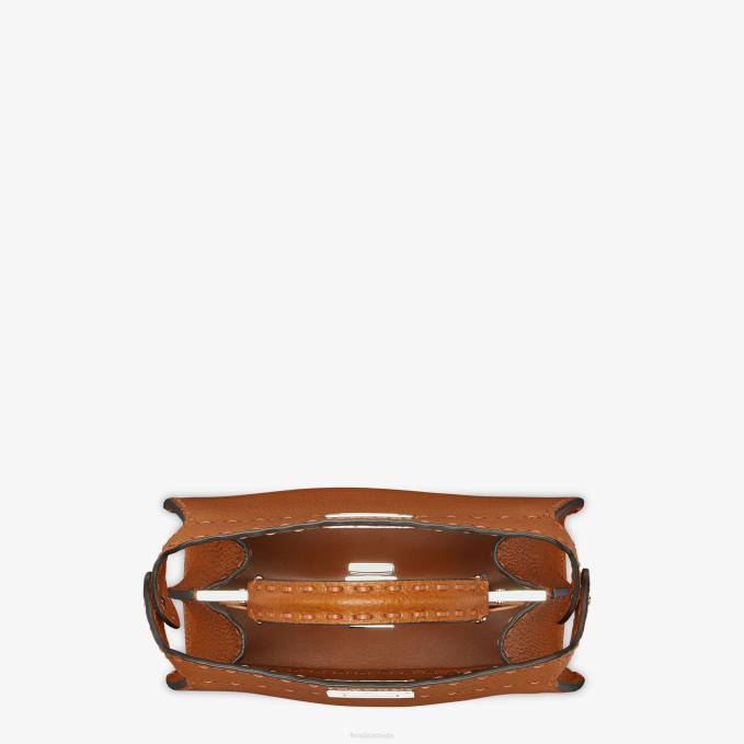 Women Selleria Bag With Oversized Topstitching Brown Fendi Accessories 6RHH612