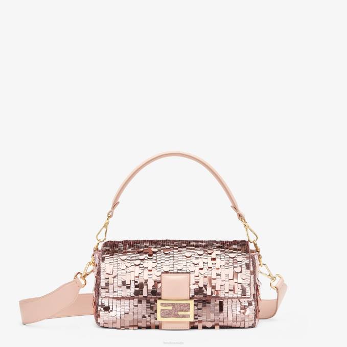 Women Sequin And Leather Bag Pink Fendi Accessories 6RHH785