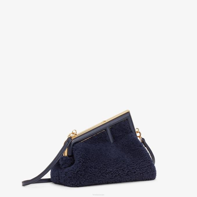 Women Sheepskin Bag Blue Fendi Accessories 6RHH834
