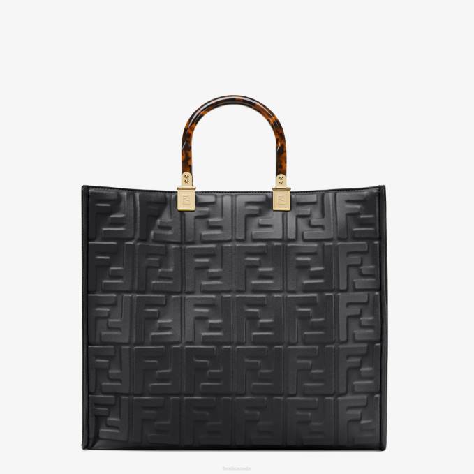 Women Sunshine Medium Leather Shopper Black Fendi Accessories 6RHH756